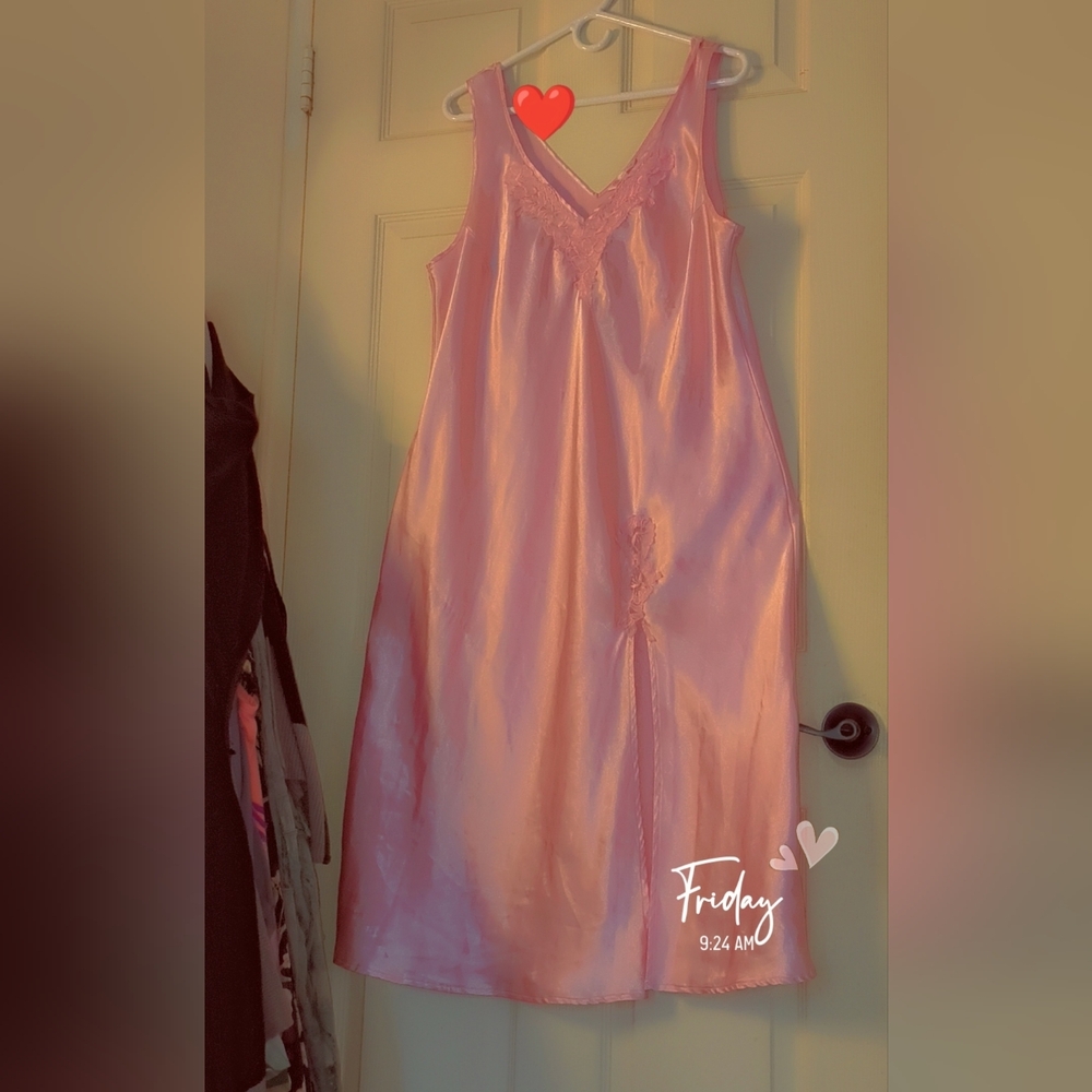 Elegant Pink Satin Nightgown (Never Worn)
